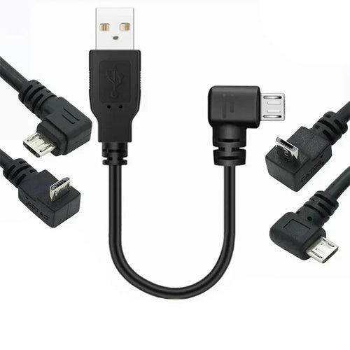 5pcs 0.25m Android Elbow Data Line Up and Down Left and Right Bend Micro USB Android Mobile Phone Line Car Recorder Charging Qme