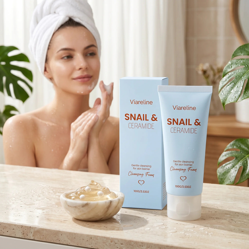 Viareline Cleansing Foam Dirt Removal Deep Cleansing Reduce Blackheads Oil Control Skin Care Moisturizier Soothing Face Cleanser Qme