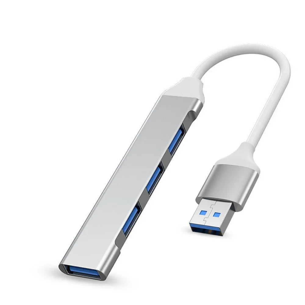 4-in-1 USB C Hub 3.0 Adapter High Speed Transmission USB Docking Station Multi Function Wire Divider For PC Computer Notebook Qme Silver USB