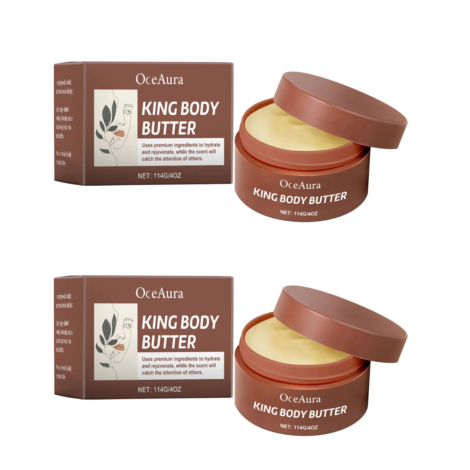 Shea Butter Moisturizing Cream Soft Smooth Skin Care Nourishing Body Butter Intense Hydration for Dry & Rough Skin Body Care Qme 2Pcs