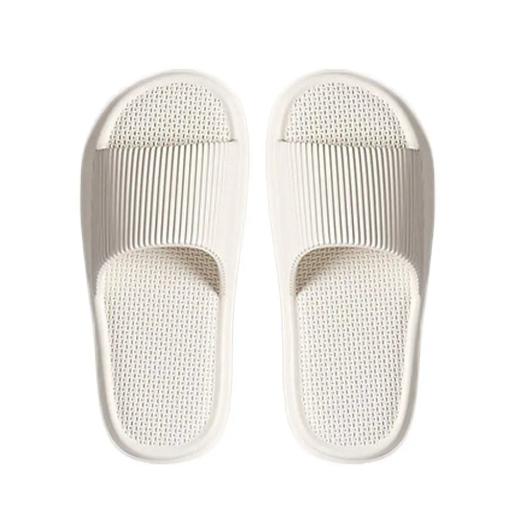 Women Summer Concise EVA Slippers Men Soft Home Slides Couples Bathroom Non-slip Sandals Adults Comfortable Outdoor Beach Shoes Qme 42-43 white