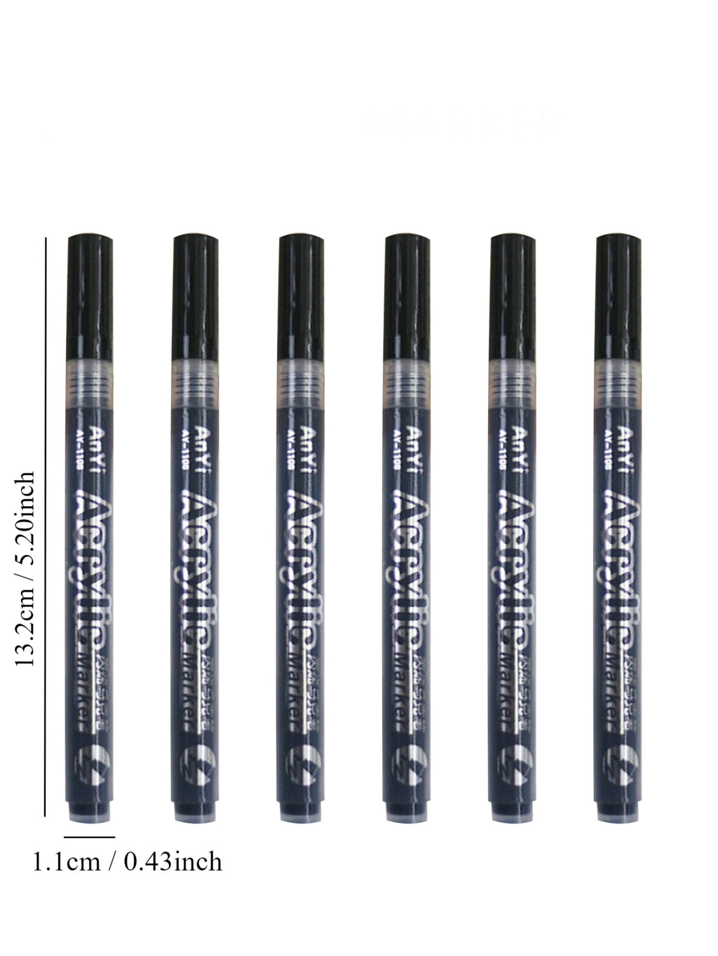 3/5Pcs/set Acrylic Markers Paint Pen Black for Rock Painting, Stone, Ceramic,Tire, Metal, Canvas Extra-fine Tip Qme