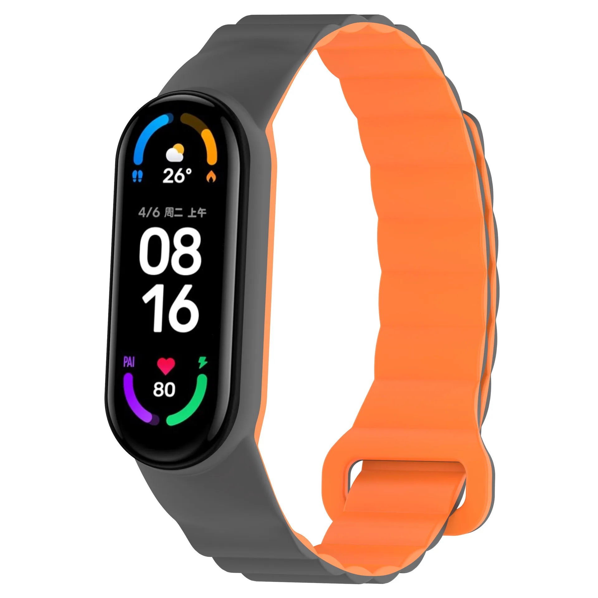 A Soft Breathable Double Section Gradient Nylon Loop Watchband for Redmi Watch 5/6 Xiaomi Watch 9/10 pro Daily Sport Accessory Qme GrayOrange Rice 345657 frame