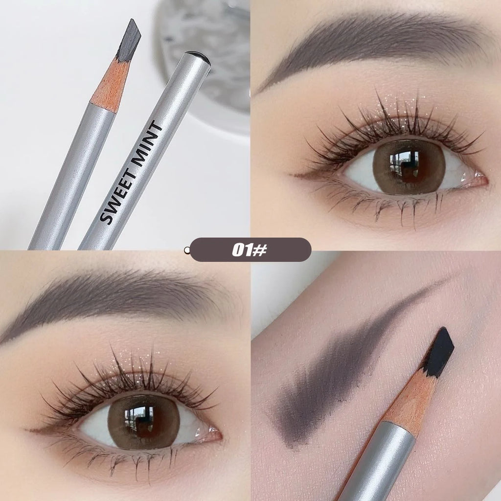 Slanted Blade Eyebrow Pencil Waterproof Makeup Natural Lines Hair Flu Wood Eyebrow Pen Tint Tattoo Grey Coffee Eye Brow Pencil Qme 01 Natural Black