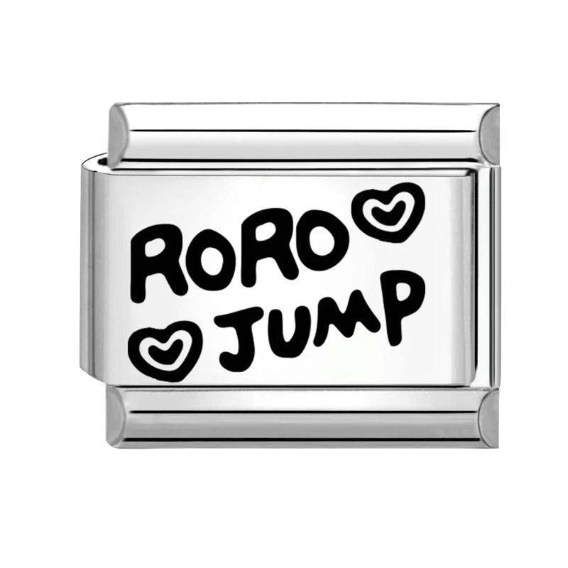 Black Laser Engraving Dad Mom Father's Day Mother's Day Italian Charm Link Fit 9mm Stainless Steel Bracelet DIY Making Jewelrys Qme Style 23