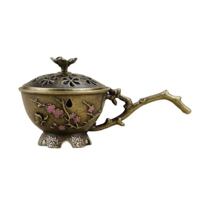 Zinc Alloy Small Craft Home Decor Plum Blossom Incense Burner Handle Qme