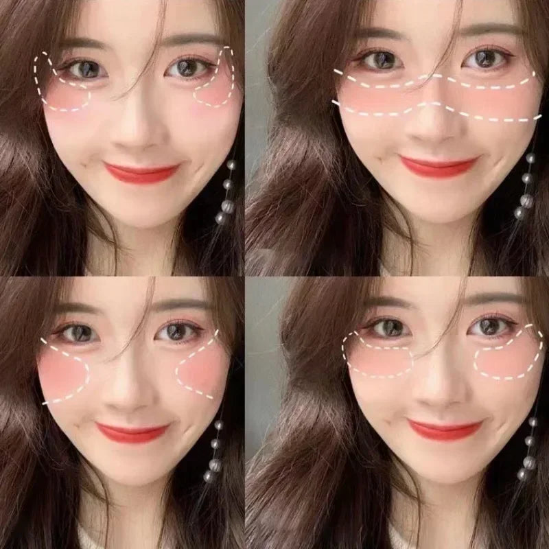 Matte Glitter Face Liquid Blusher Smooth Cheek Eye Mousse Blush Highlighter Stick Rouge Multi-purpose Waterproof Contour Makeup Qme