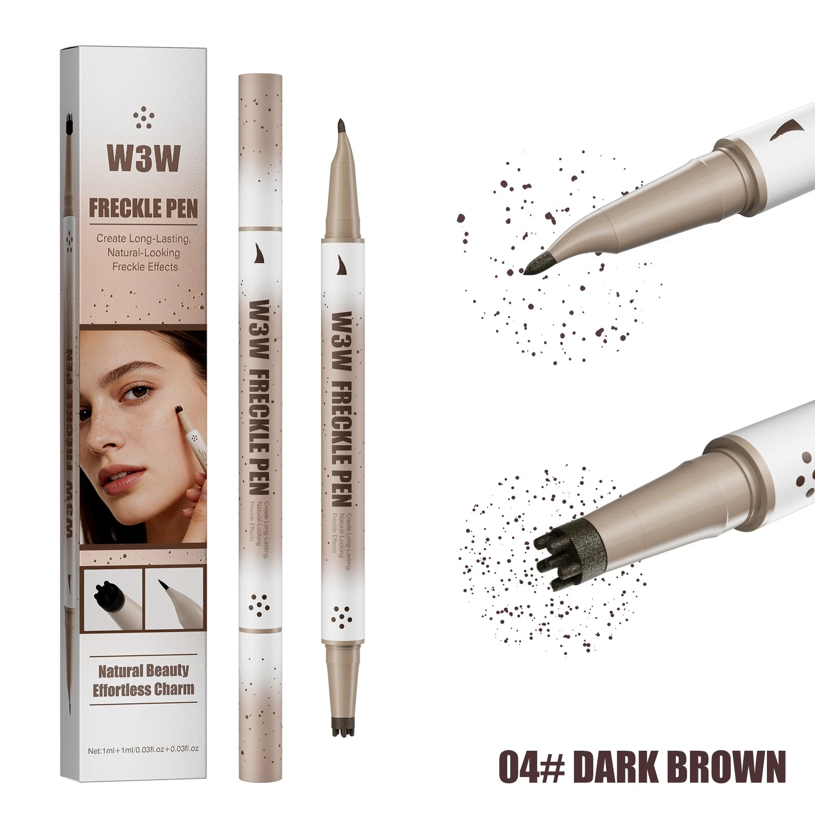 Natural Fake Freckle Stamp Pen Waterproof Sweatproof Quick Dry Long Lasting Easy To Use Beginner Daily Makeup Cosmetics Qme W684-4