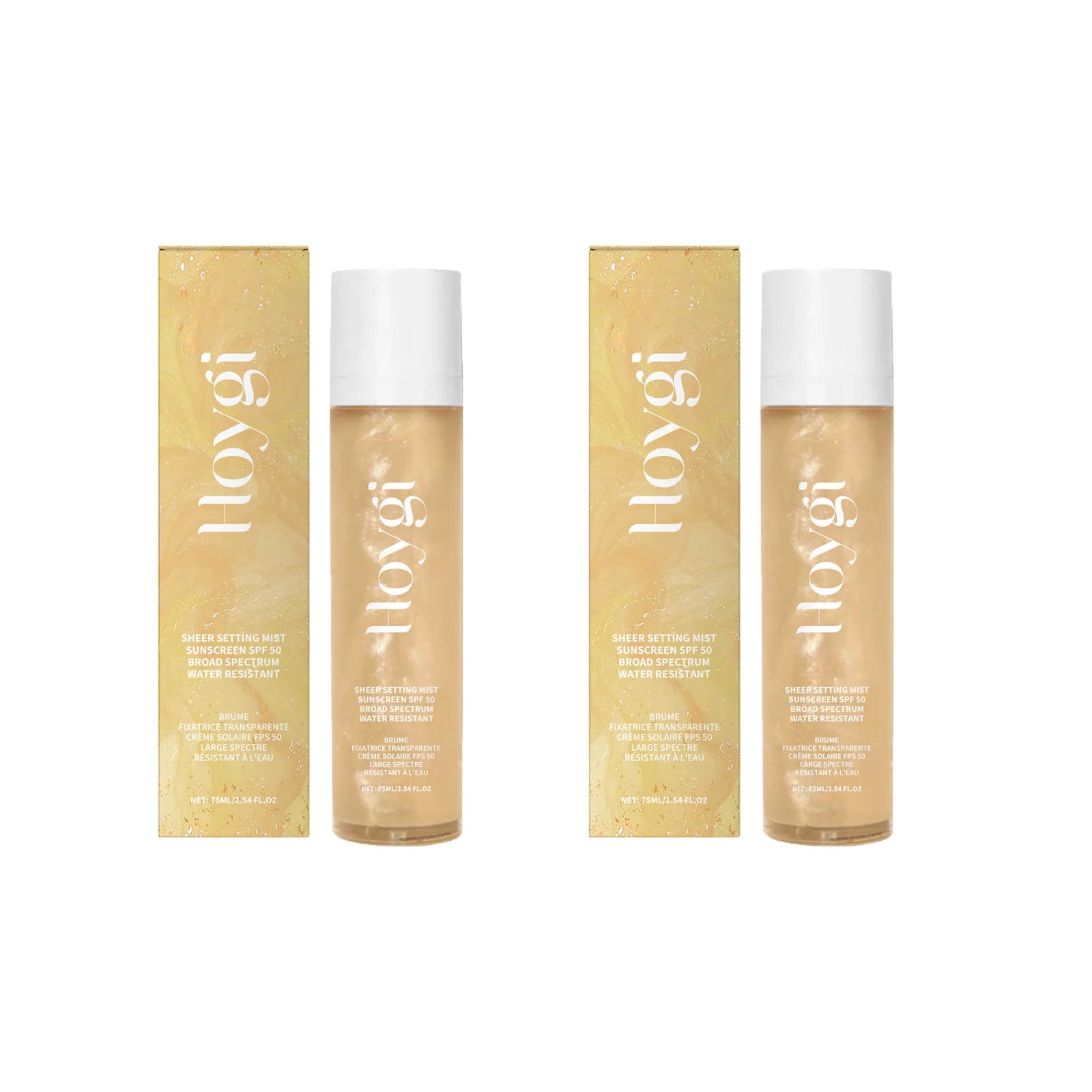 Spf 50+ Makeup Setting Spray Oil Control Natural Refreshing Waterproof Lasting Makeup Fixer Sun Protection Face Mist Cosmetics Qme 2 x 75ml Boxed