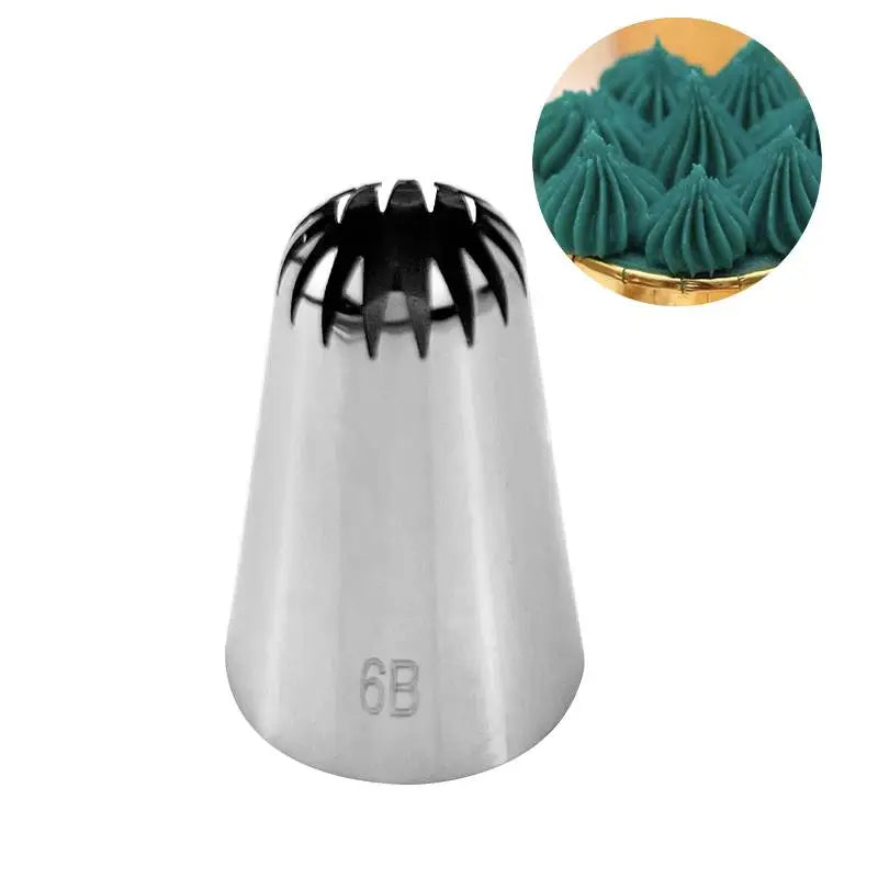 5-Piece Large Cake Decorating Piping Tips Durable Stainless Steel Qme 6B