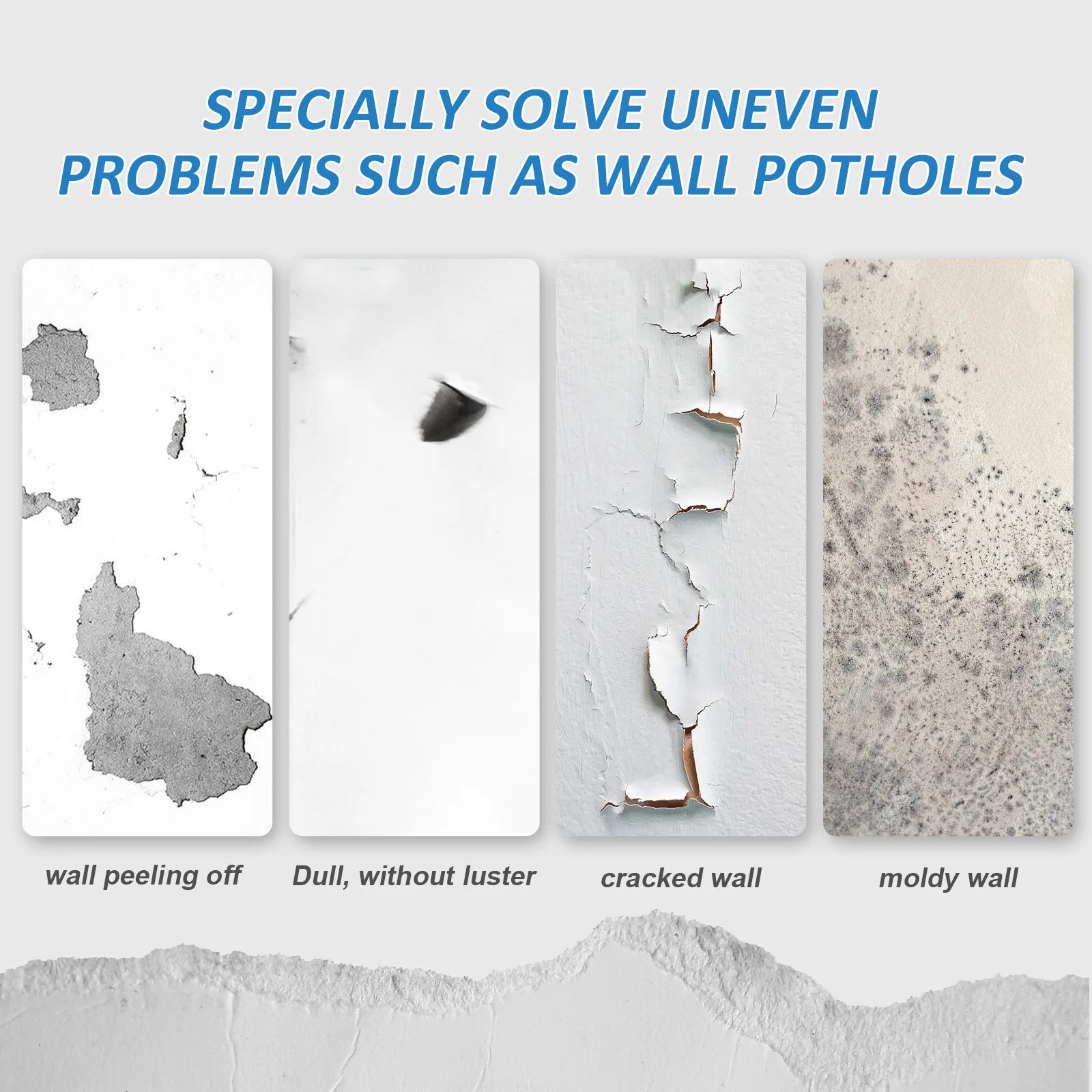 Wall Mending Agent Waterproof Wall Repair Paint Crack Mildew Remover Anti-Leaking Sealant Quick-Drying Restore Wall Repair Paste Qme