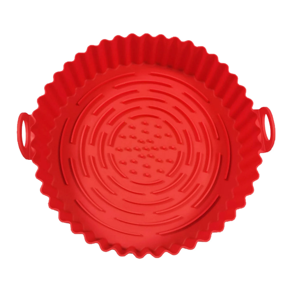 Air Fryer Silicone Pots Nonstick Basket Non Stick Round Liners Food Qme