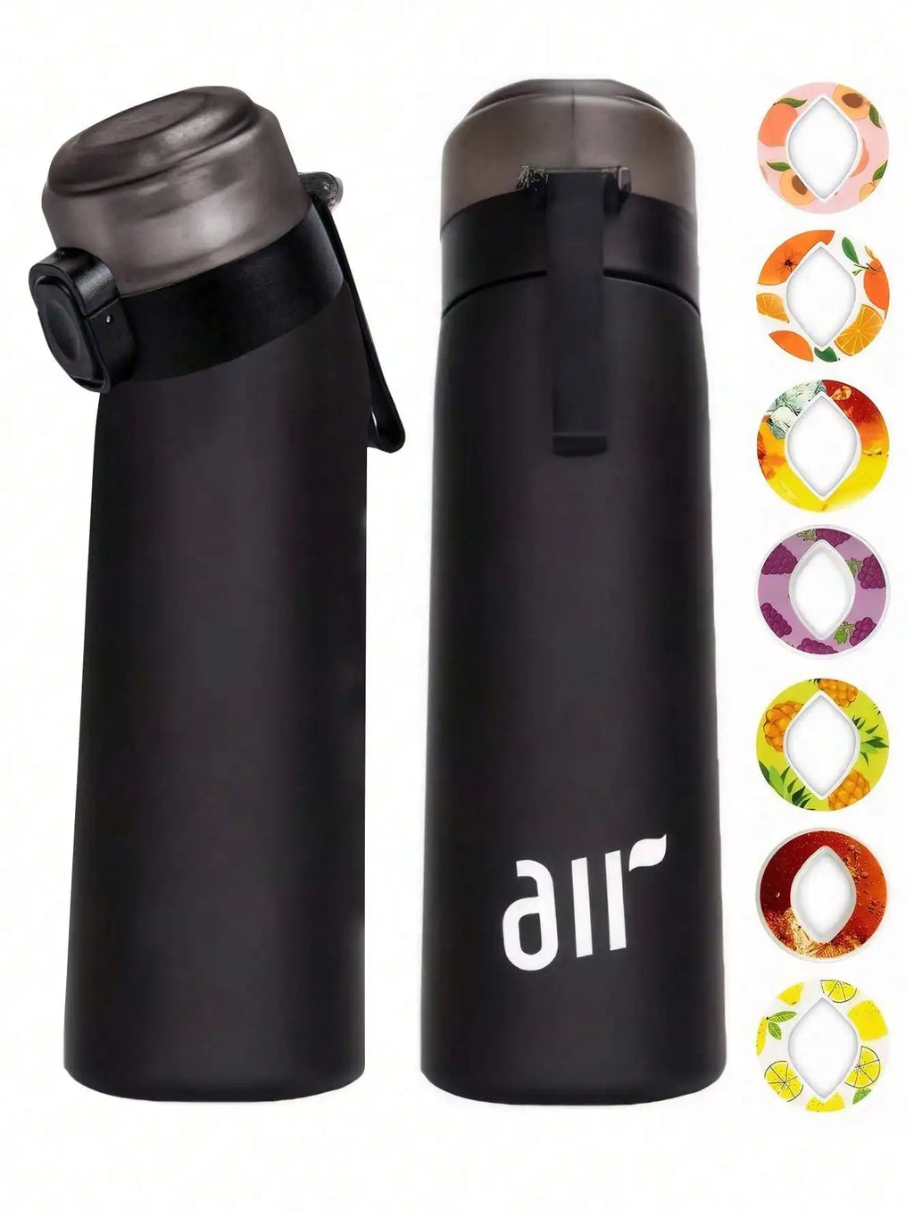Portable Sports Traw Water Bottle Equipped 0 Sugar Calorie Random Qme Dark black 0.8L