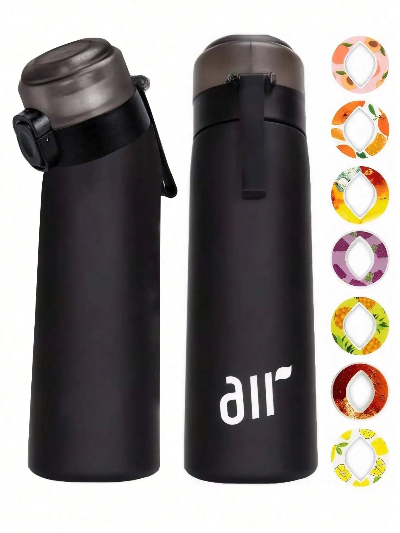 Portable Sports Traw Water Bottle Equipped 0 Sugar Calorie Random Qme Dark black 0.8L
