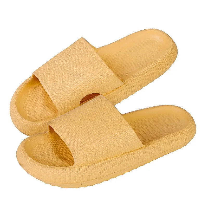 Cloud Slippers Women Shoes Summer Slippers For Men Shoes Home Flat Sandals Massage Flip Flops Couples Bathroom Indoor Slides Qme B-Yellow 3.5cm EUR 42-43