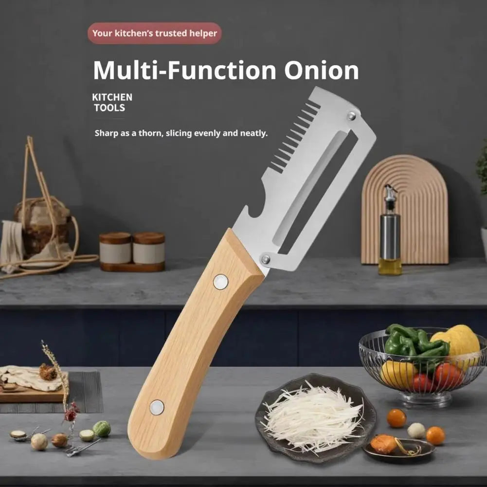 Vegetable Peeler Stainless Steel Wooden Handle Multifunctional Qme