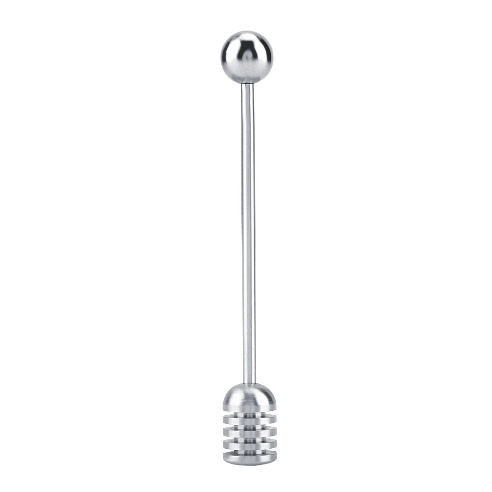 15.5cm Honey Stick Spoon Solid Honey Dipper 304 Stainless Steel Honey Dipper Drizzler Stirrer Spoon Mixing Stick Tool Qme Silver