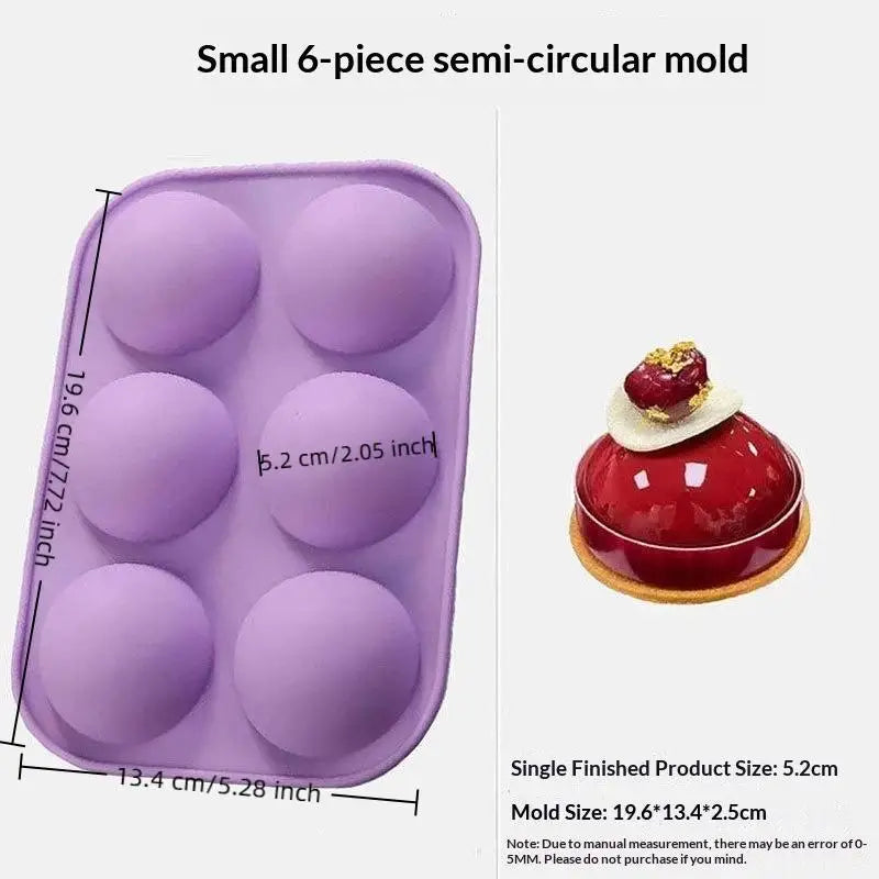 Multiple Round Ball Shape Silicone Molds Cake Decorating Tools Qme 6