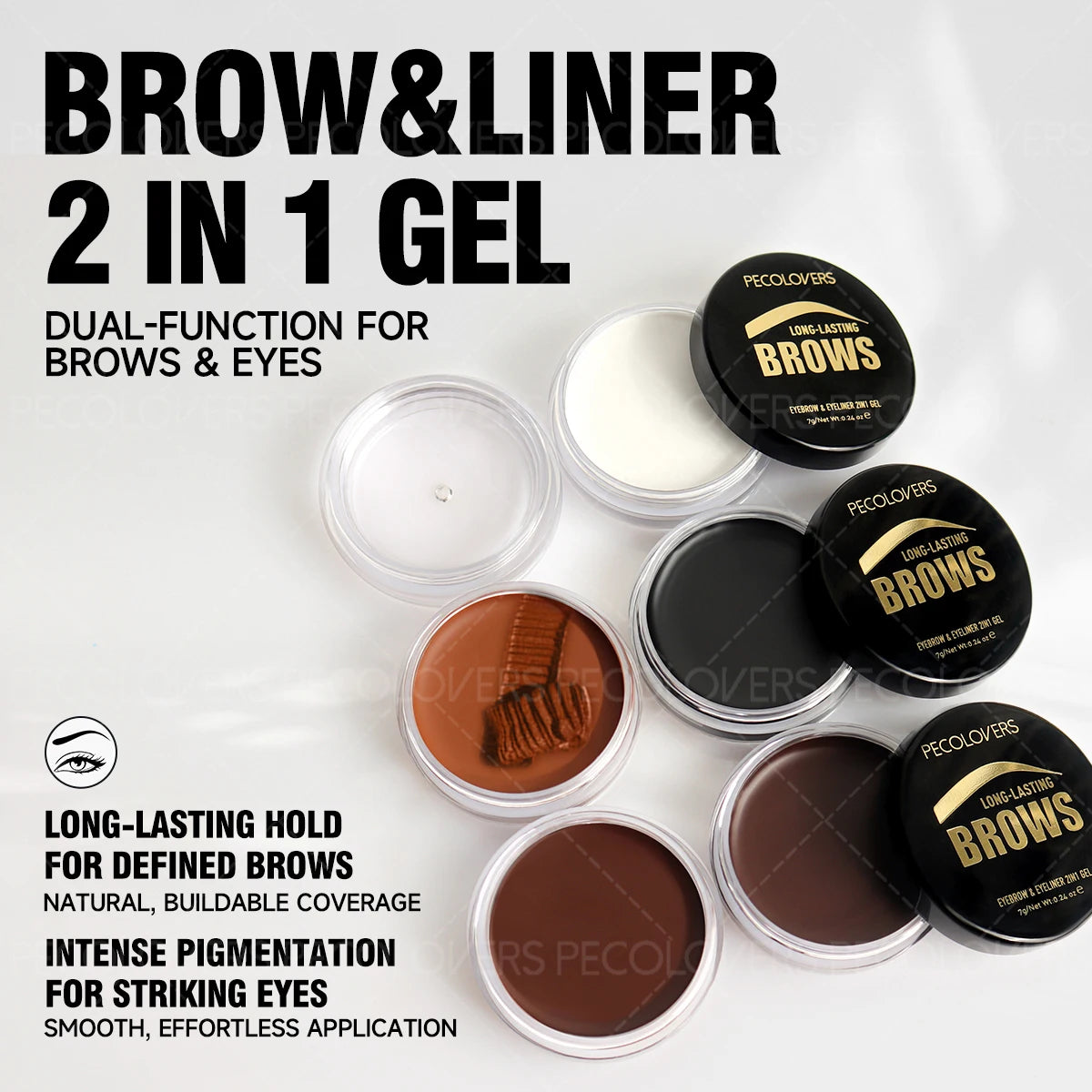 1 Brow Eyeliner Gel Soft Brush Long-lasting Eyebrow Powder Easy Qme