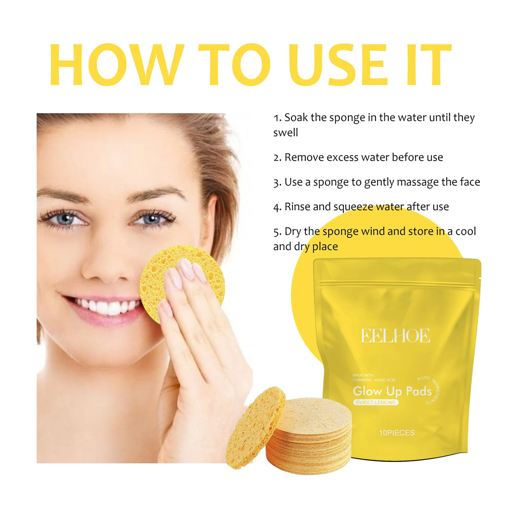 Turmeric Cleansing Pad Deep Clean Remove Dirt Oil Control and Soften Dead Skin Exfoliating Facial Pads for Acne-Prone Skin Qme