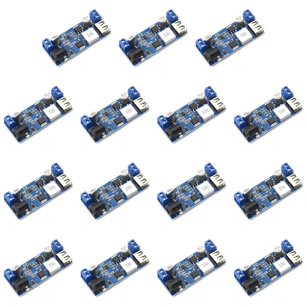 DC-DC 24V/12V To 5V 5A Step Down Power Supply Buck Converter Adjustable Step-down Power Supply Module USB Voltage Regulator Qme 15PCS