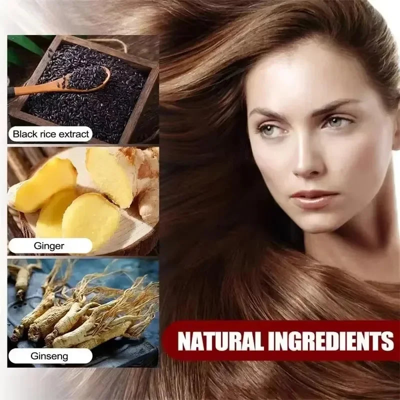 Natural Herbal Hair Dye Shampoo 3 in 1 Change Hair Color Gray Hair to Dark Brown Black Deep Nourishing Care Qme