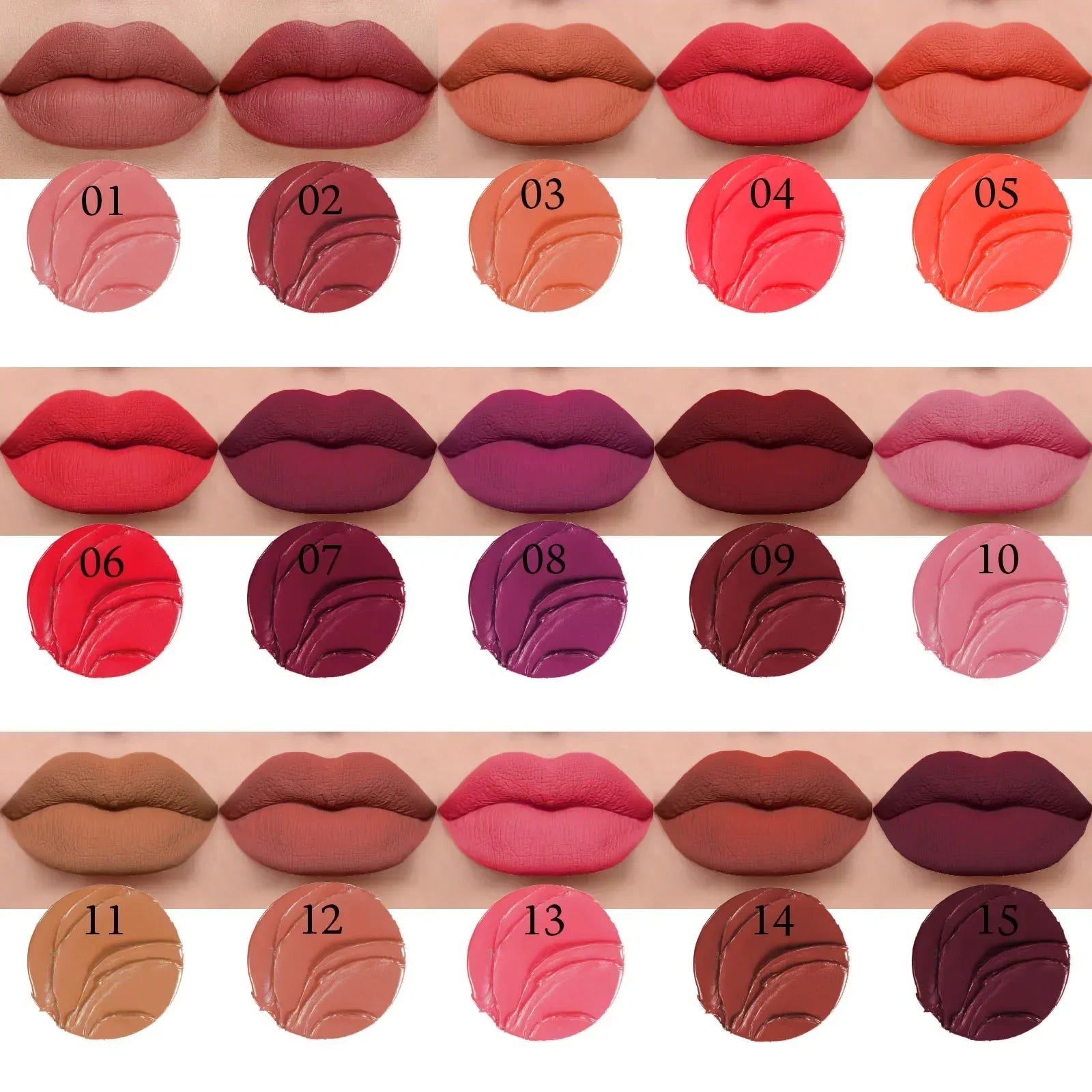 Matte Velvet Lipstick Pencil Waterproof Long Lasting Sexy Red Lip Sticks Non-Stick Cup Makeup Lip Tint Pencil Cosmetics 15Colors Qme
