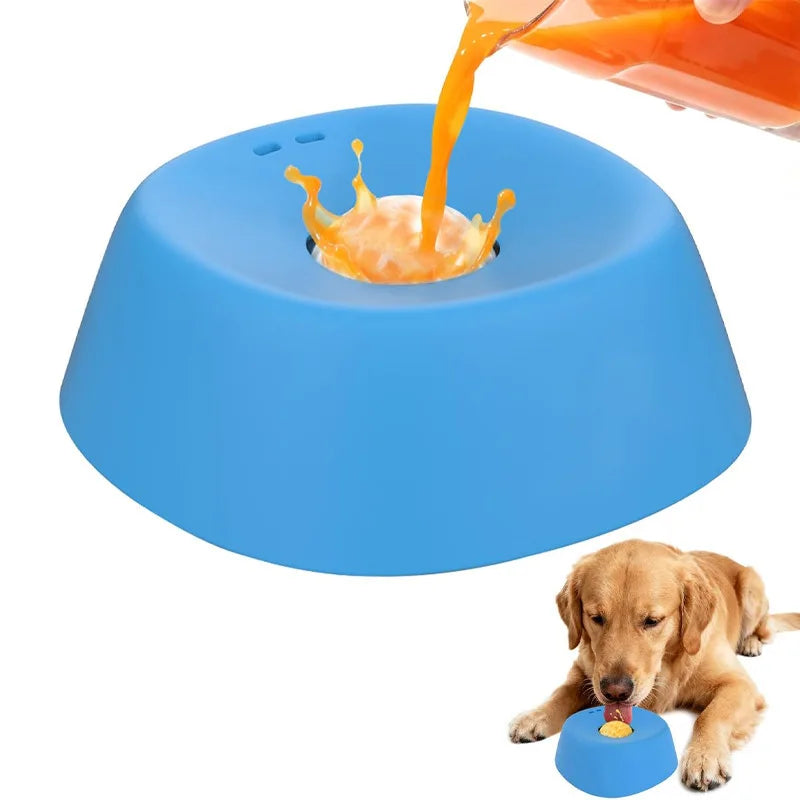 Anti-spill Slow Feeder Dog Bowl Liquid Food Durable Plastic Pet Dish Qme