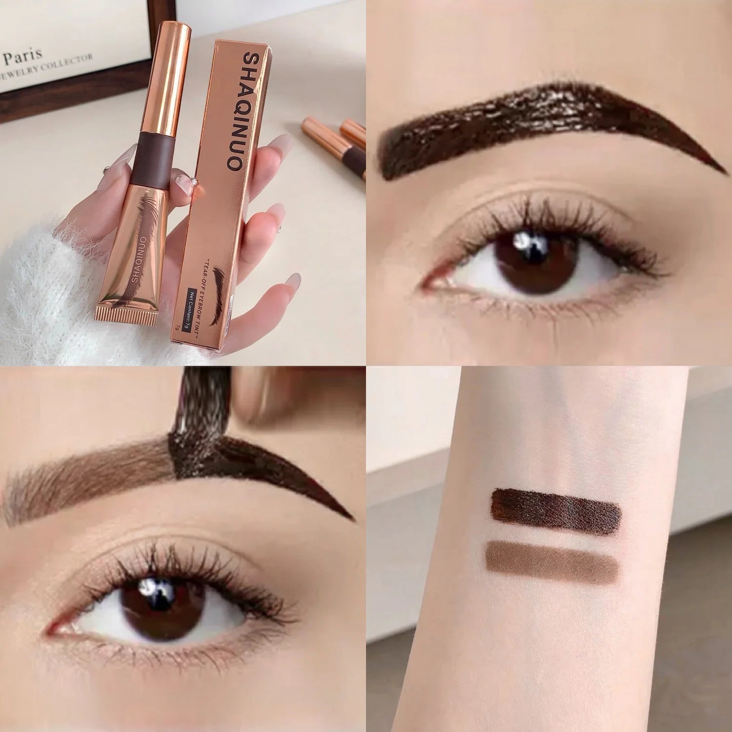 SHAQINUO 4-color Brush Head Peel-off Eyebrow Tint Waterproof Qme S9106-03