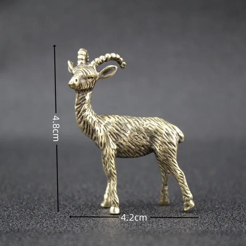 Brass Retro Goat Metal Creative Handicraft Ornament Miniatures Tea Qme