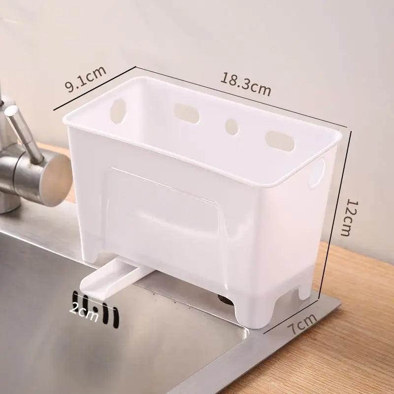 Table Top Trash Can Mini Home Kitchen Waste Storage Box Sink Drain Basket Dry Wet Separation Filtration Magical Qme White