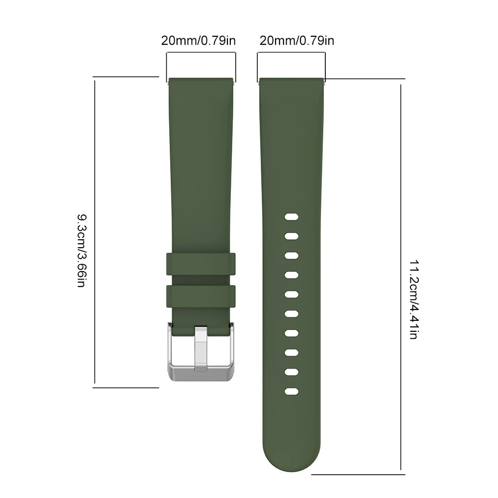 20mm Silicone Strap for Huami Amazfit GTS 4/2 Mini GTS 3 2e Smart Watch Band for Amazfit Bip 3 Pro/Bip 3/ Bip U/Bip Lite Qme