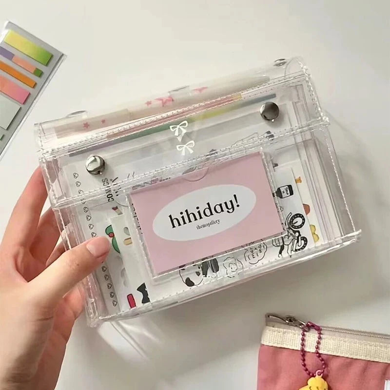 4-Layer PVC Transparent Makeup Bag Travel Toiletry Organizer Qme