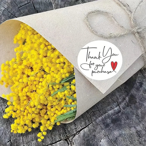 1 Circular White Decorative Label Thank You Sticker Cartoon Sealing Qme