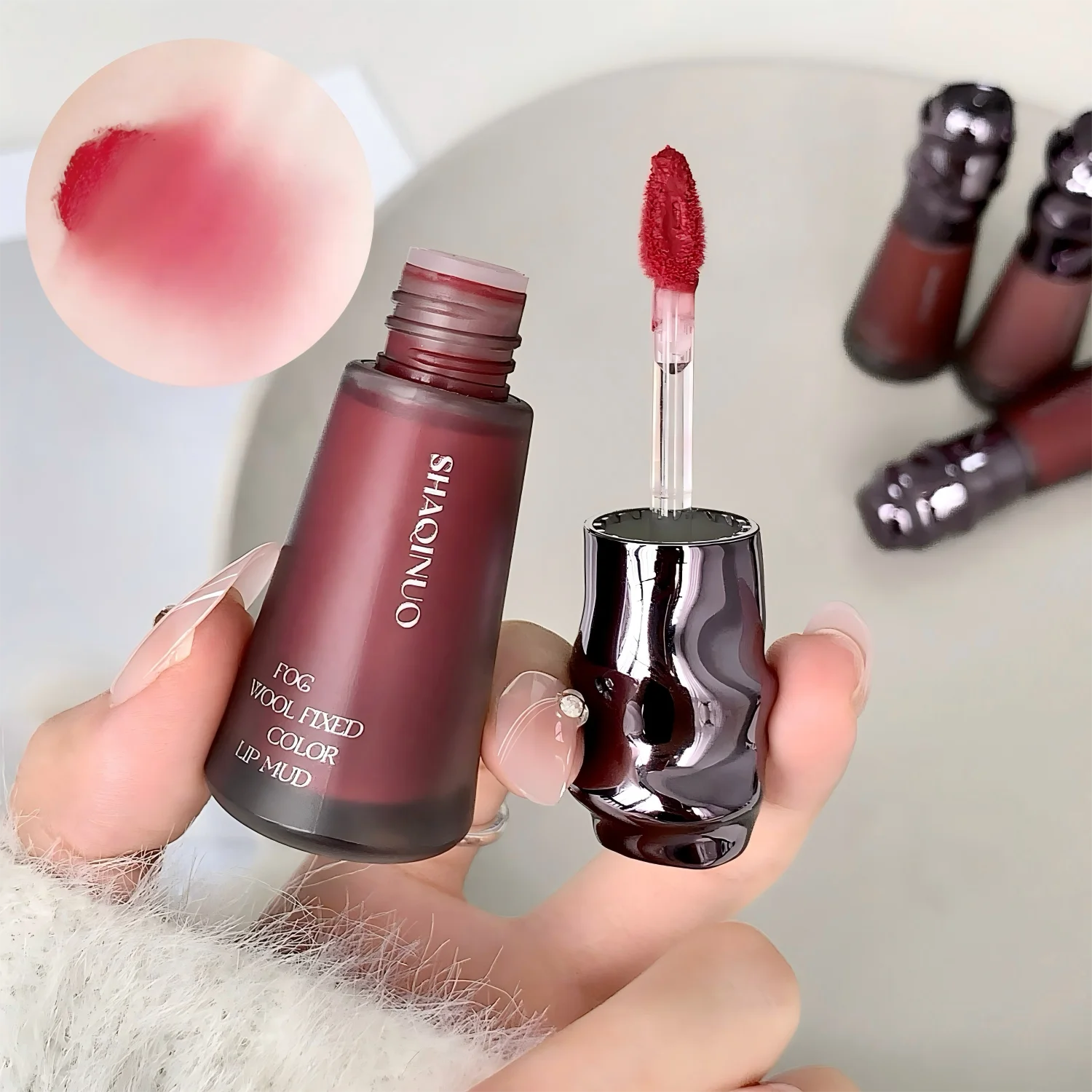 SHAQINUO Matte Velvet Autum&winter Lip Mud Cream Clay Long-lasting Qme