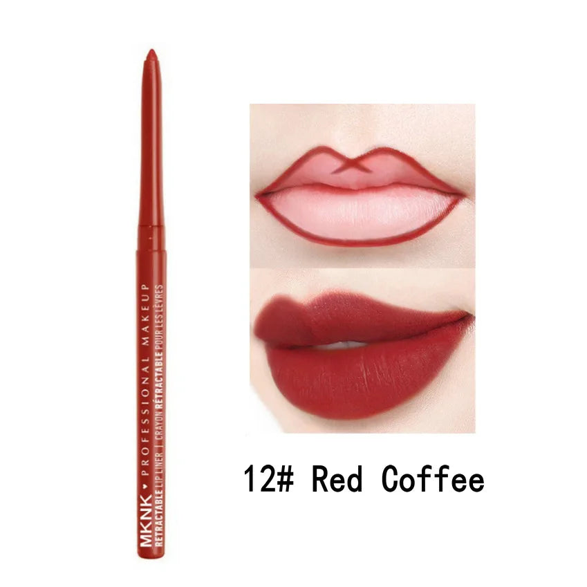 Auto Rotating Eyeliner Gel Pencil Lip Liner Easy Pigment Eye Makeup Qme 12