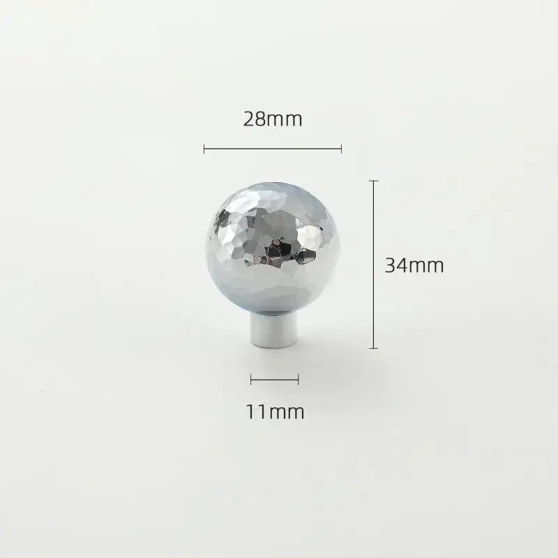 Brass Silver Ball Furniture Pull Handles Hand-forged Hammer Cabinet Handles Door Drawer Knob Kitchen Wardrobe Cupboard Pulls Qme A2
