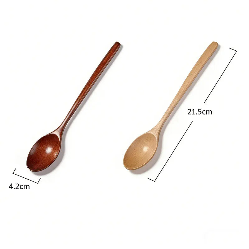 Wooden Spoon Tableware Kitchen Cooking Utensil Tools Soup Tea Spoon Catering Cooking Tool Coffee Soup Teaspoon Honey Spoon Qme