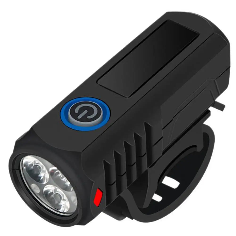 Super Bright Bicycle 3 LED Light USB Type-C Rechargeable Outdoor Waterproof Portable Bicycle Flashligh Mountain Bicycle Lamp Qme Black < 1000 Mah