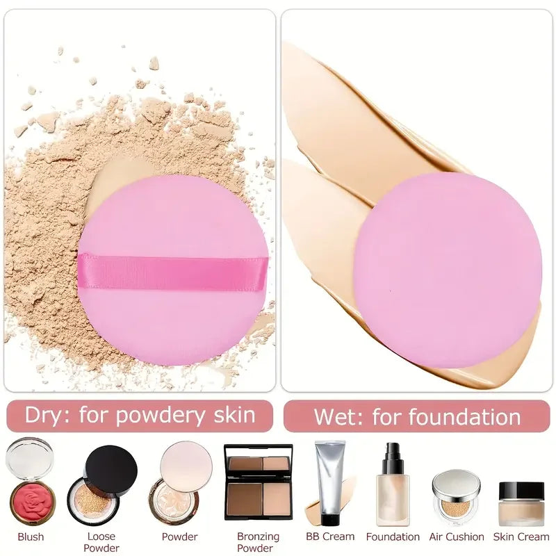 Soft Velvet Powder Puffs Round Makeup Tools Even Flawless Loose Qme