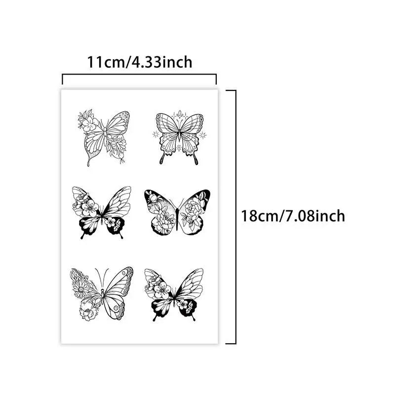 3D Butterfly Tattoo Stickers Waterproof Body Art Photography Modeling Qme