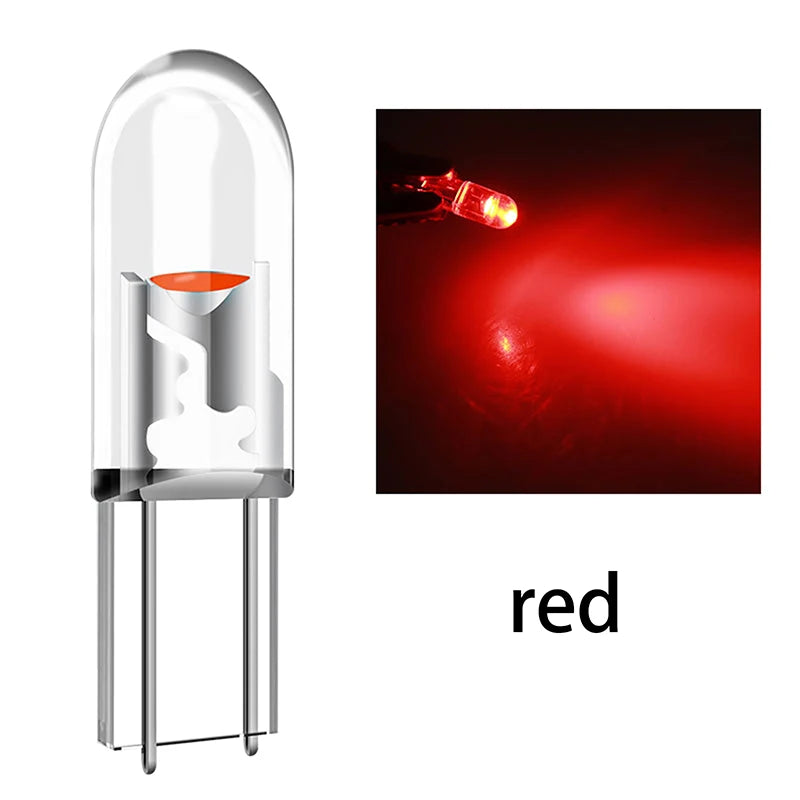 T5 LED Bright Cob Lights Wedge Dashboard Gauge Car Warning Indicator Qme Red