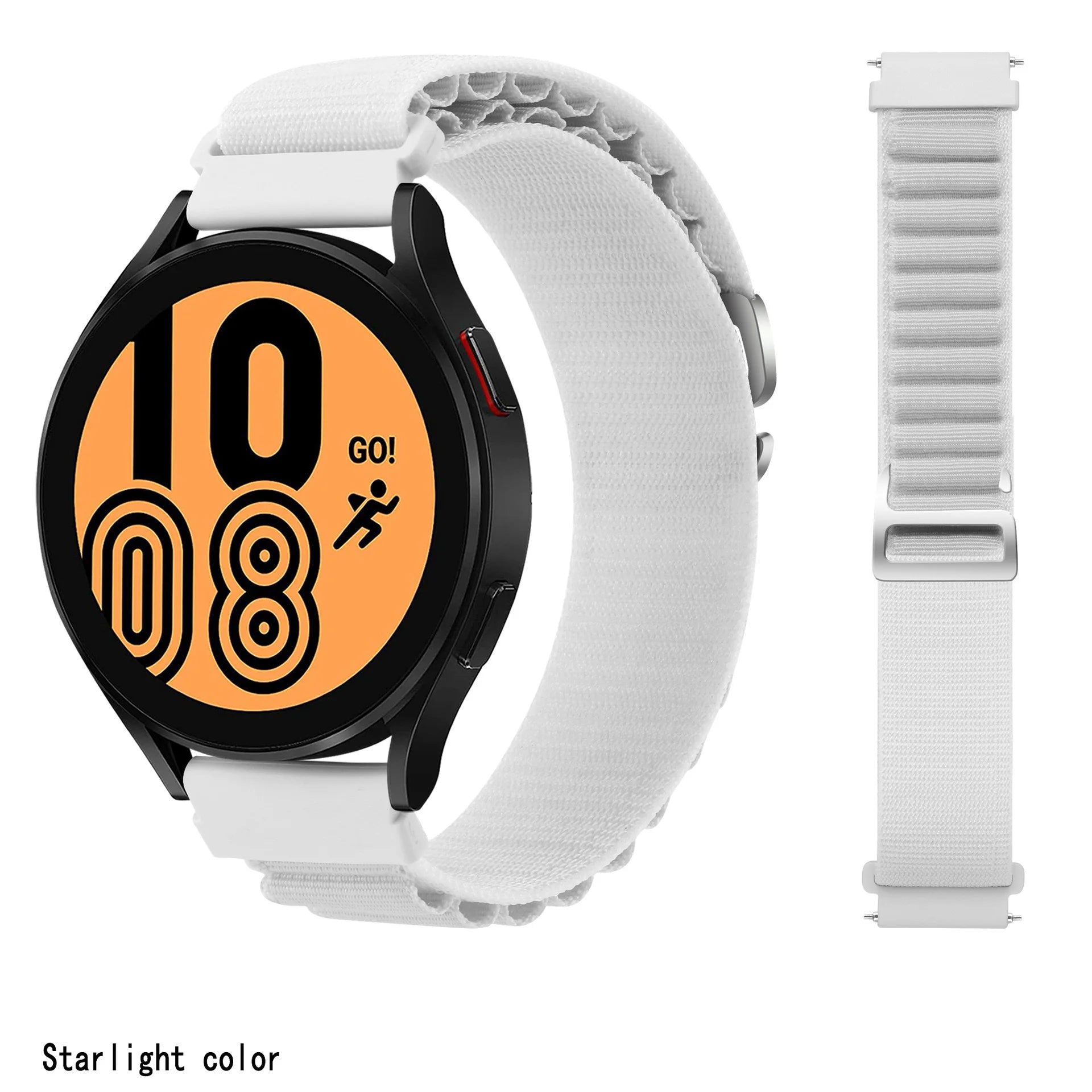 Suitable for Quartz Samsung Watch 4/5/6 20mm 22mm Nylon Quick Release Outdoor Strap Huawei GT3 High Mountain Loop Watch Bands Qme 5White 20mm