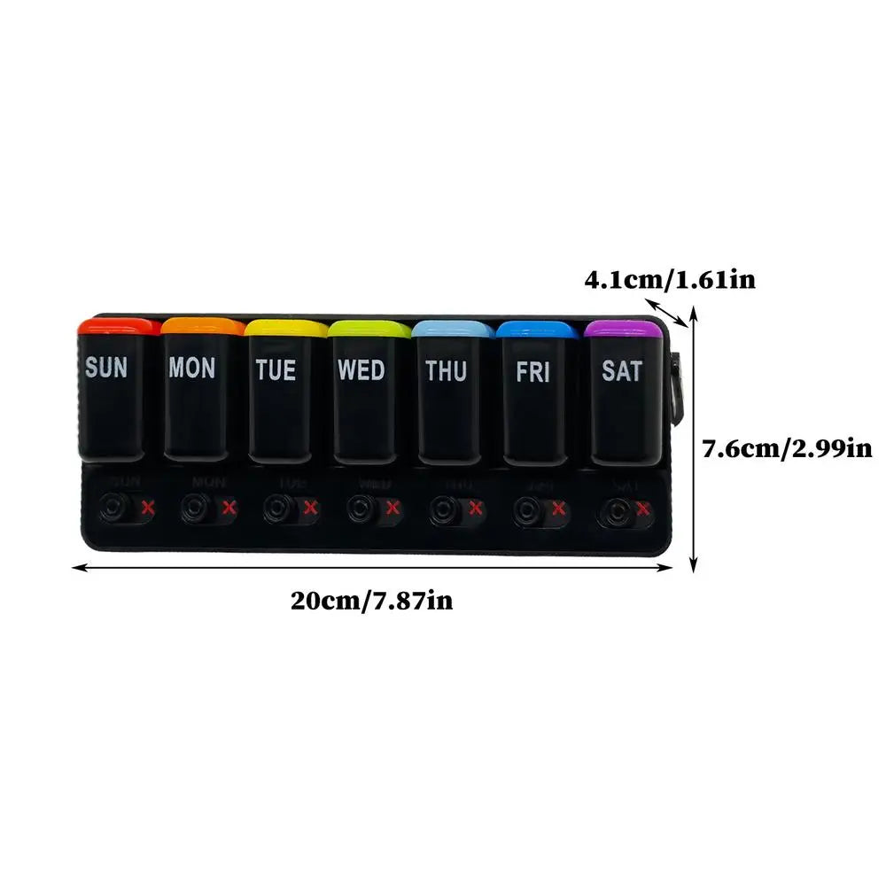 Medicine Pill Organizer 7 Day Travel Case Portable Box Container Qme Black China Mainland