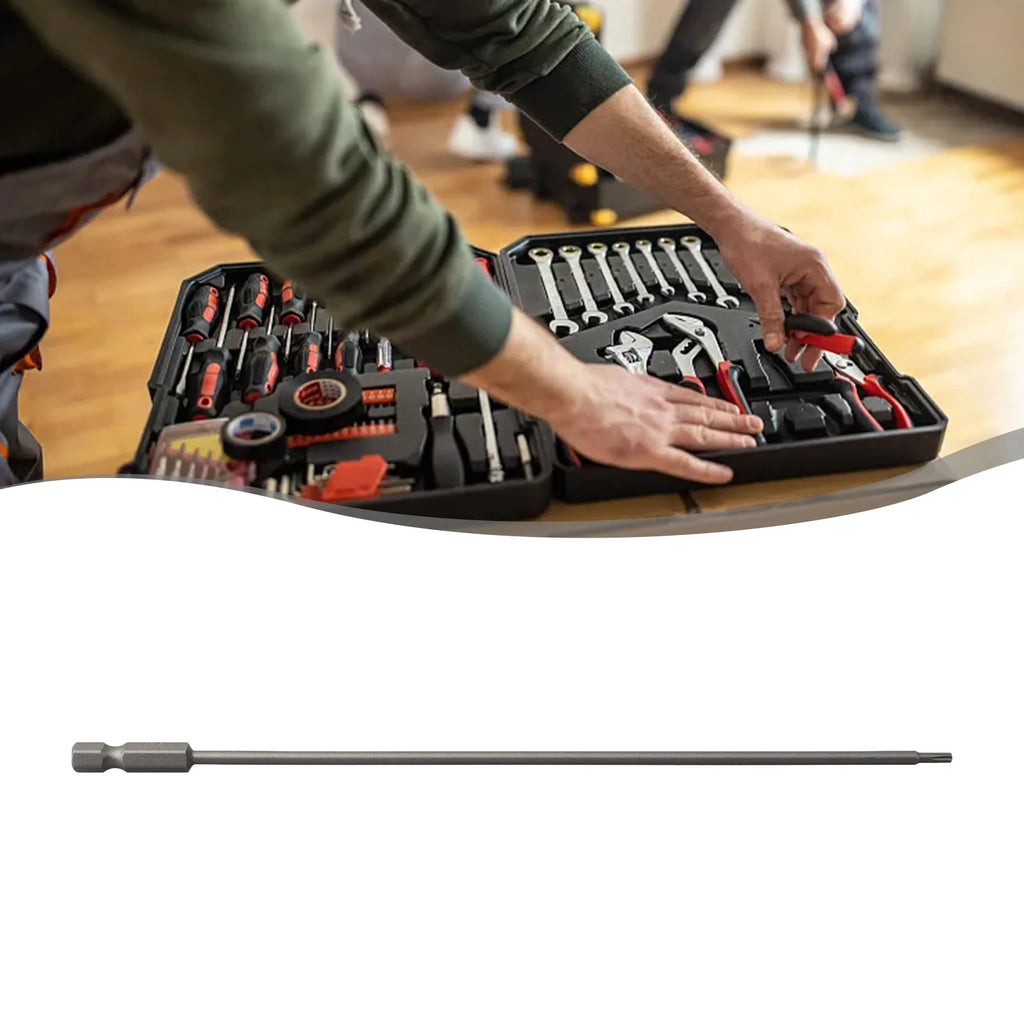 7.78In Hollow Torx Screwdriver Bit Hex Shank T8-T40 Tool For Exact Screw Unscrew Steel Electric Screwdrivers DIY Hand Tools Qme