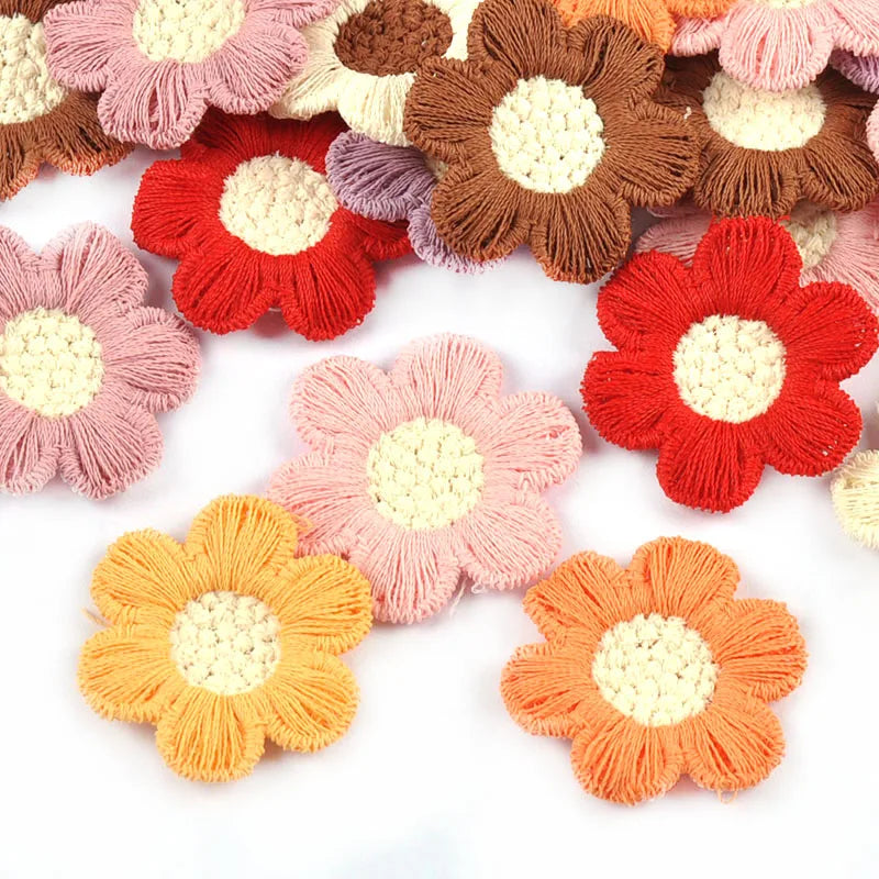 20pcs 3.1cm Colorful Mix Flower Patches Embroidery Clothes Sewing Garment Appliques Accessories DIY Scrapbook Home Crafts c4047 Qme