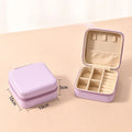 1pcs Single Layer Square Storage Box Ladies Travel Leather Jewelry Box Classic Various Colors Storage Box Qme PURPLE