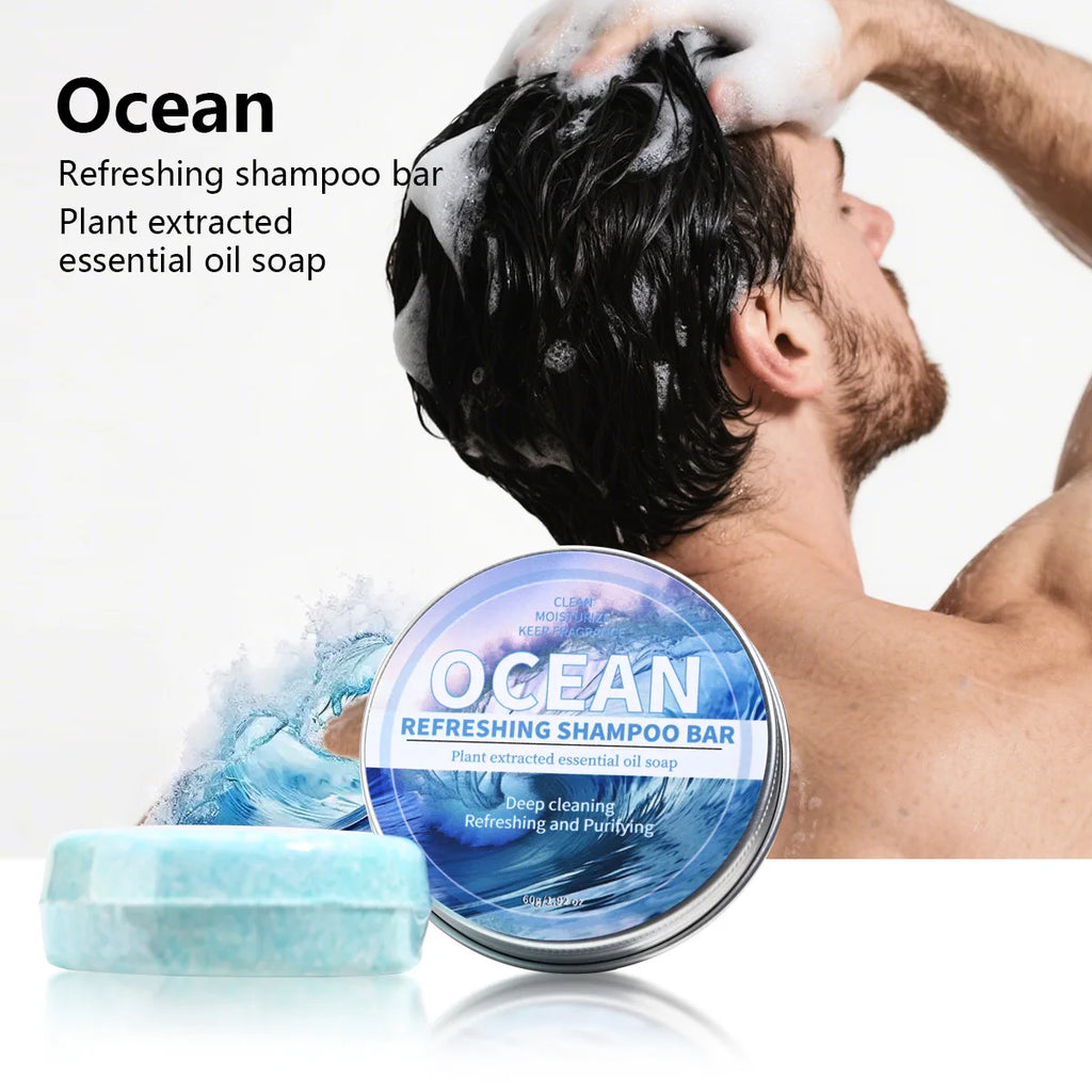 Ocean Shampoo Bar Refreshing Comfortable Summer Nourishing Hair Care Qme 60g