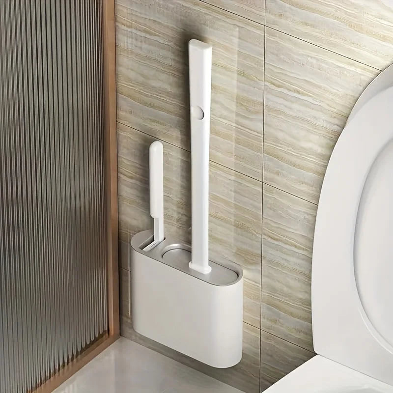 1 Toilet Cleaning Brush Soft Rubber Flat Head Base Qme MULTI