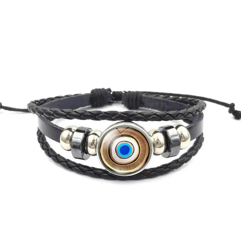 Handmade Woven Leather Multilayer Bracelet Bangles For Women Men Vintage Jewelry Gift Qme A10